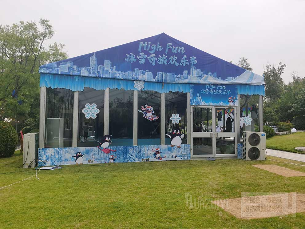 夏季室外活動租賃玻璃篷房時需要搭配空調(diào)