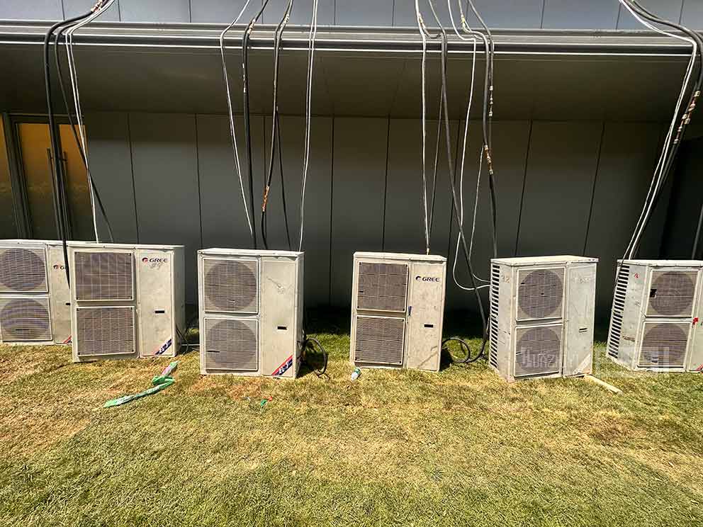 華熠空調(diào)出租布置中原超級總部城市展廳，營造清涼夏日