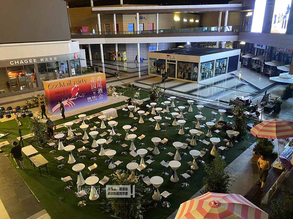 開(kāi)封桌椅租賃是這樣布置杉杉奧萊臨時(shí)活動(dòng)的