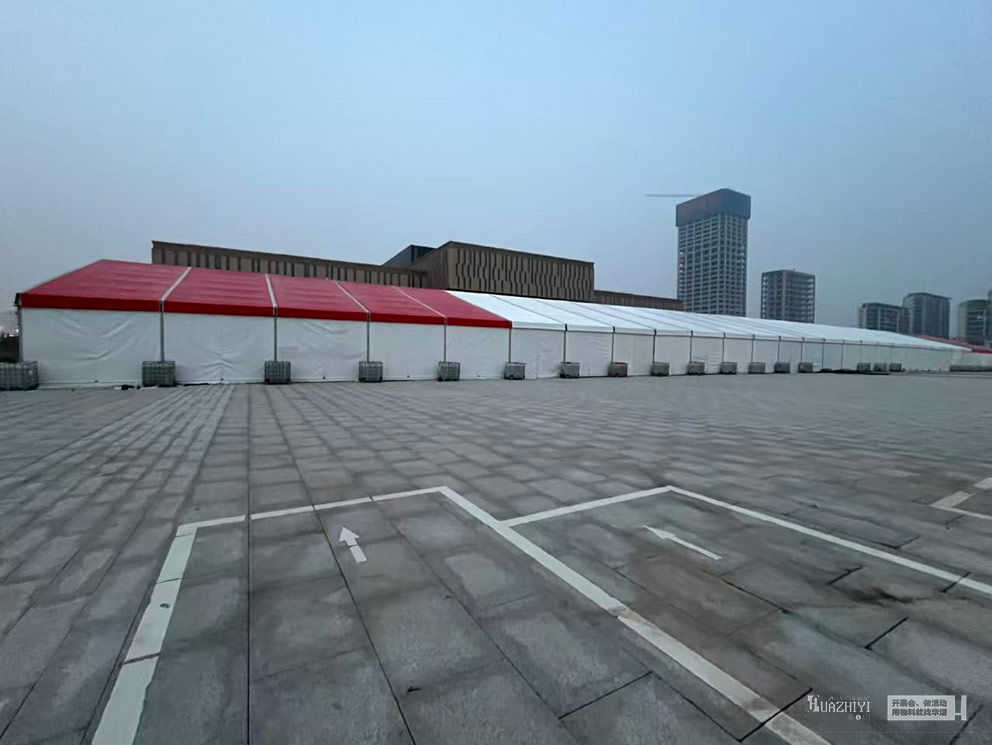 華熠篷房出租助力安陽文體中心家紡博覽會(huì)篷房搭建